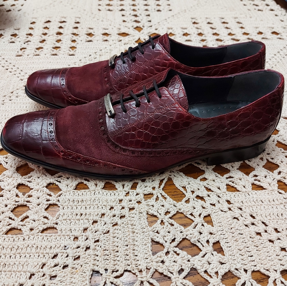 Studio Belvedere crocodile pointy toe dress oxford shoes